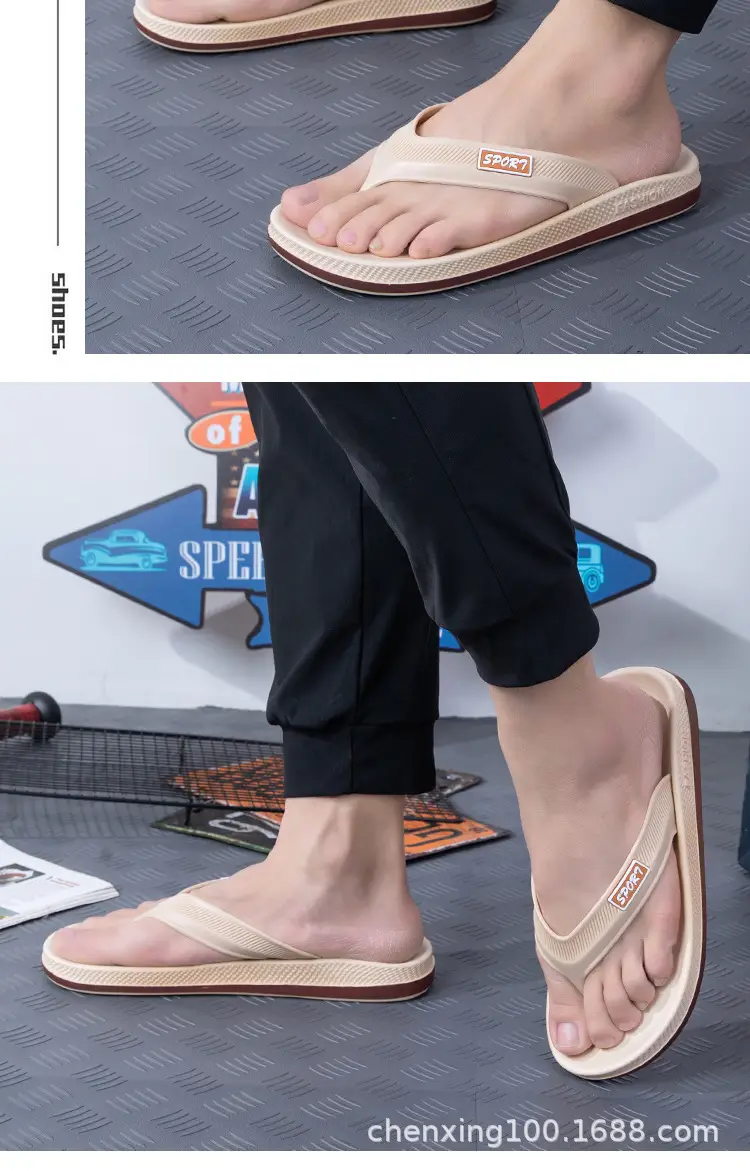 Summer Casual Comfortable Personalized Trend PVC Plastic Sandwich Shoes Daily Outdoor Beach Fashion Flat Flip Flops — feature 12