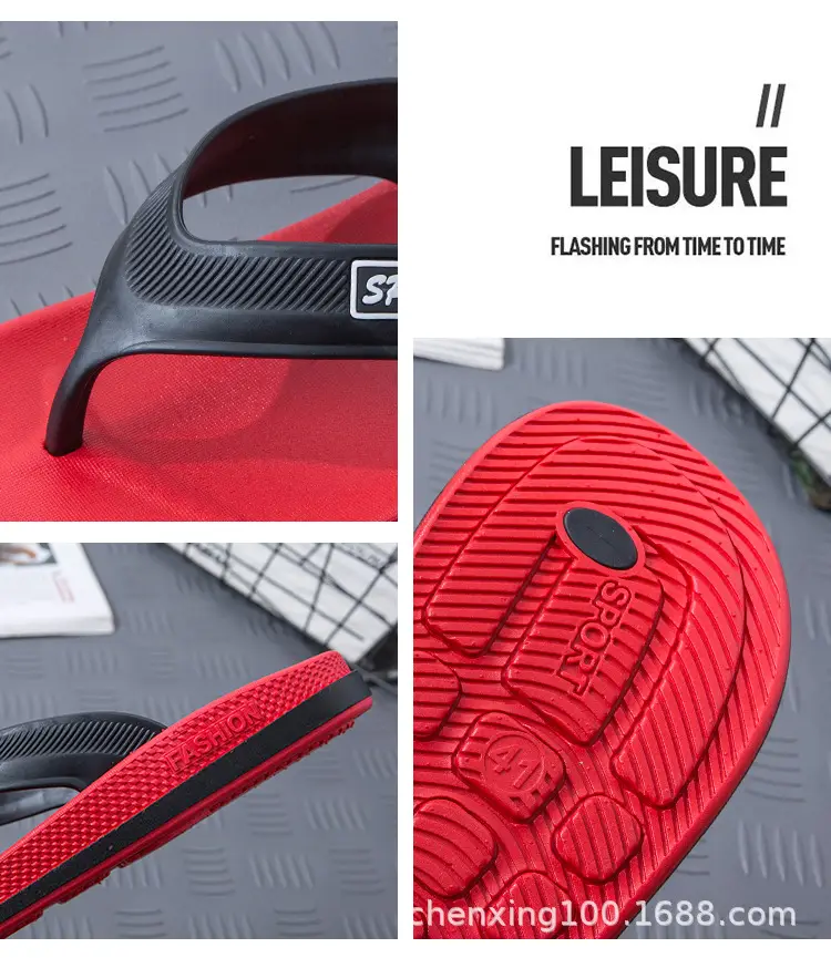Summer Casual Comfortable Personalized Trend PVC Plastic Sandwich Shoes Daily Outdoor Beach Fashion Flat Flip Flops — feature 2