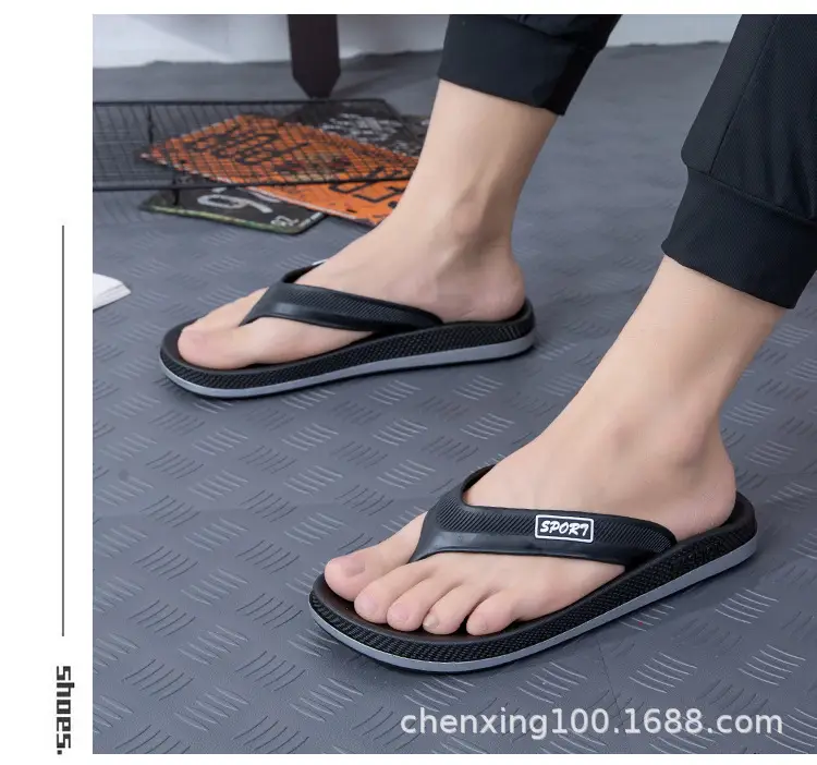 Summer Casual Comfortable Personalized Trend PVC Plastic Sandwich Shoes Daily Outdoor Beach Fashion Flat Flip Flops — feature 8
