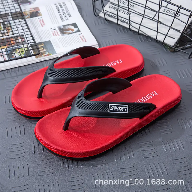 Summer Casual Comfortable Personalized Trend PVC Plastic Sandwich Shoes Daily Outdoor Beach Fashion Flat Flip Flops - Image 2