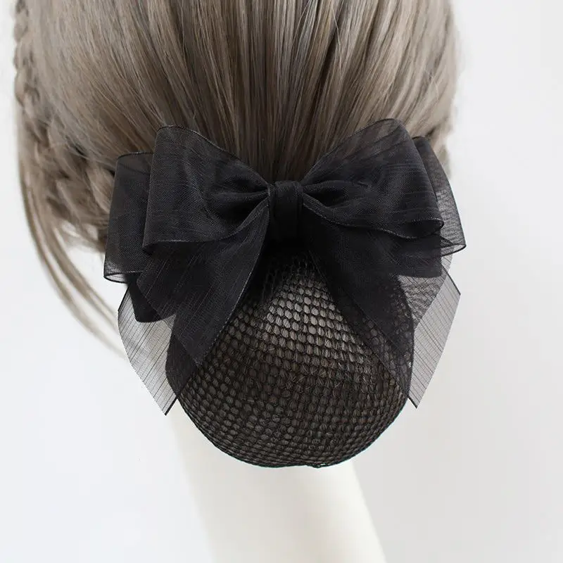 Nurse Professional Hair Flower Bow Net Pocket Hairpin