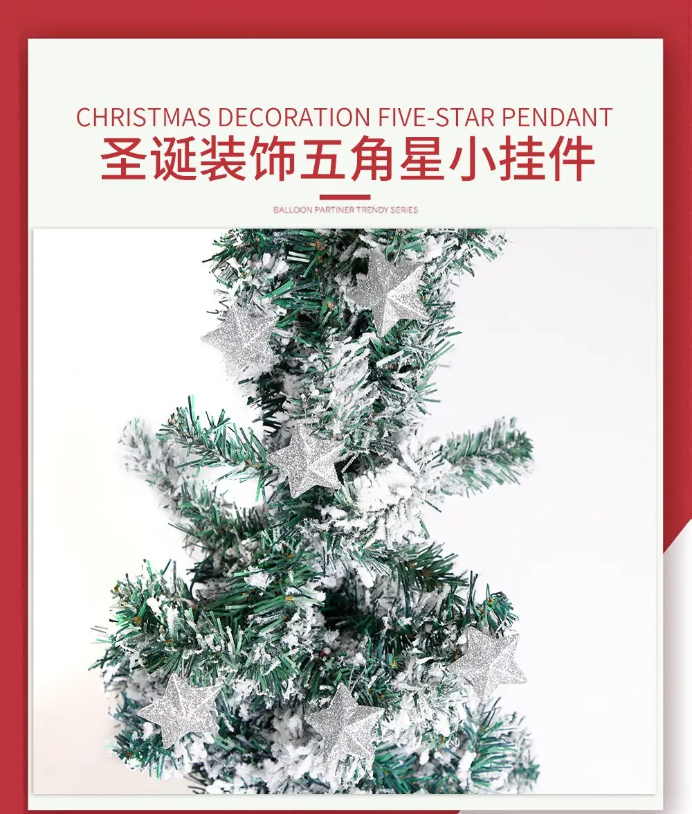 Christmas Star Pendants 5cm Glitter Red Silver Gold Blue — feature 6