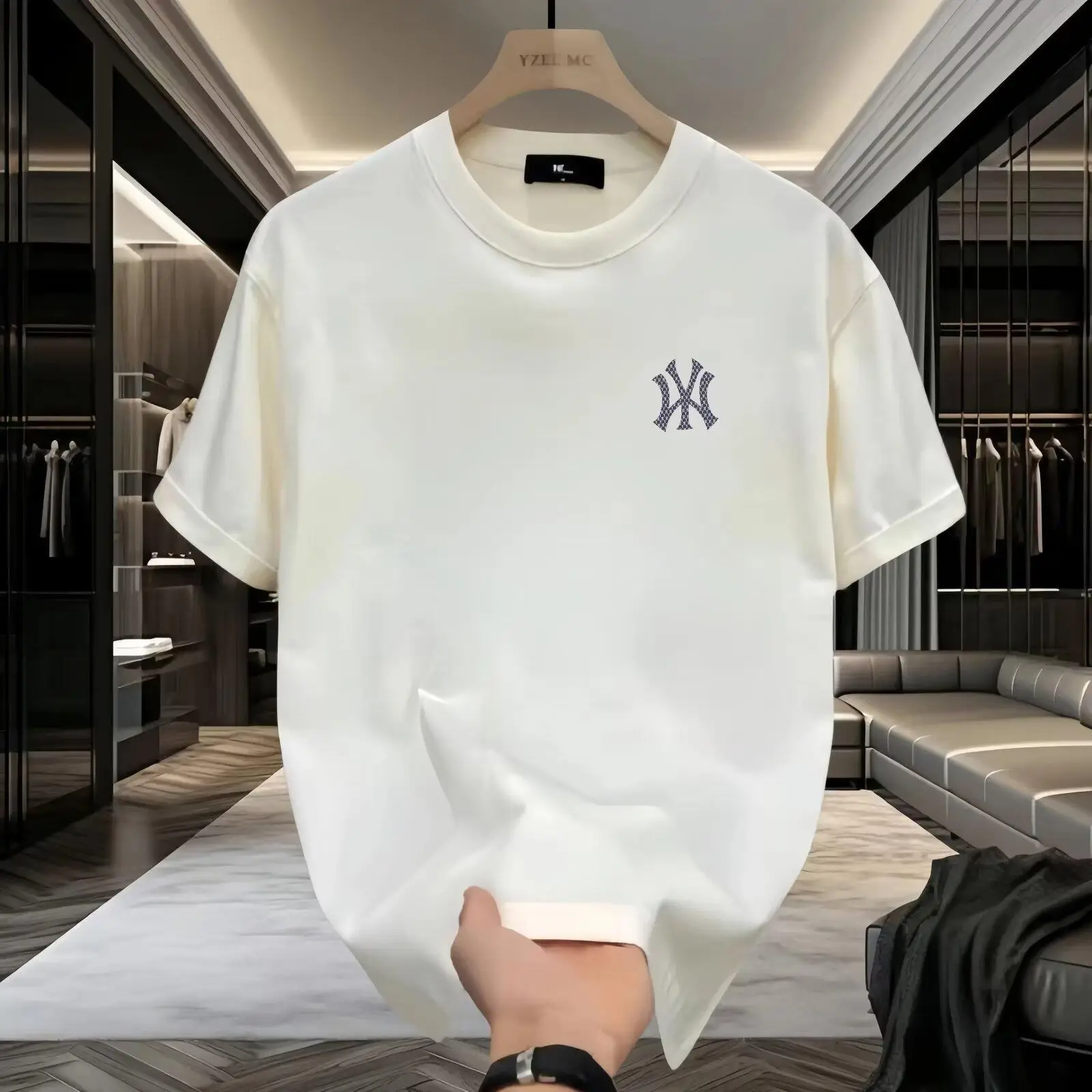 White NY Logo Printed Cotton T-Shirt for Boys Girls - Image 4