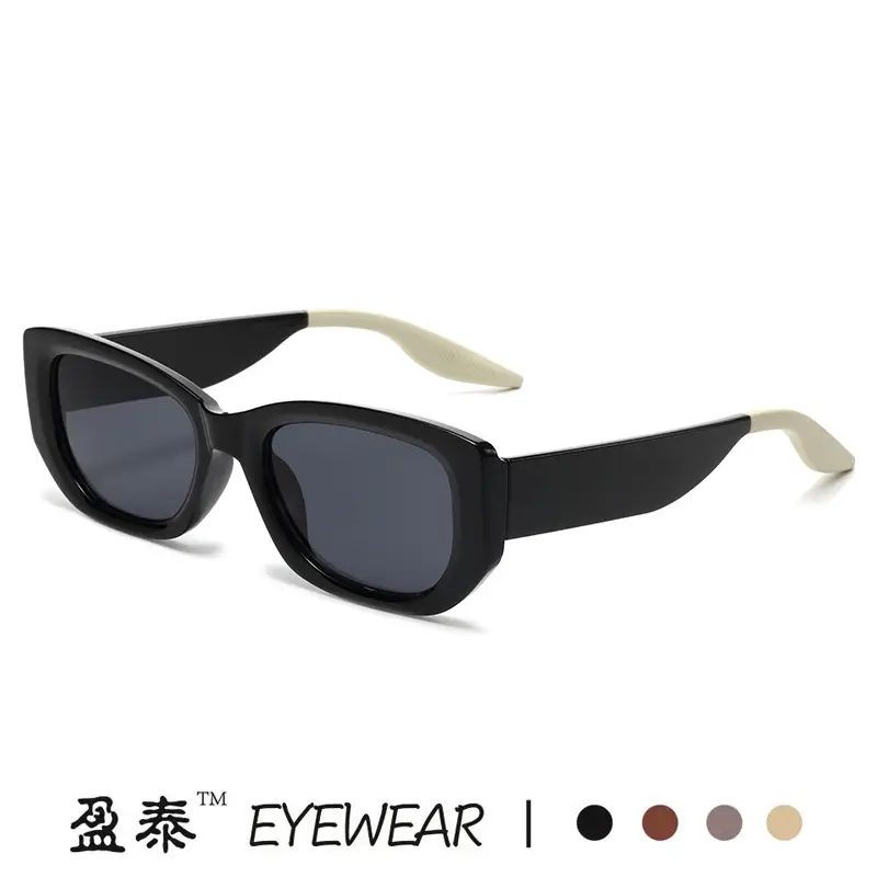Women Anti-UV Sunglasses Blue Brown Spliced Frame - Image 7