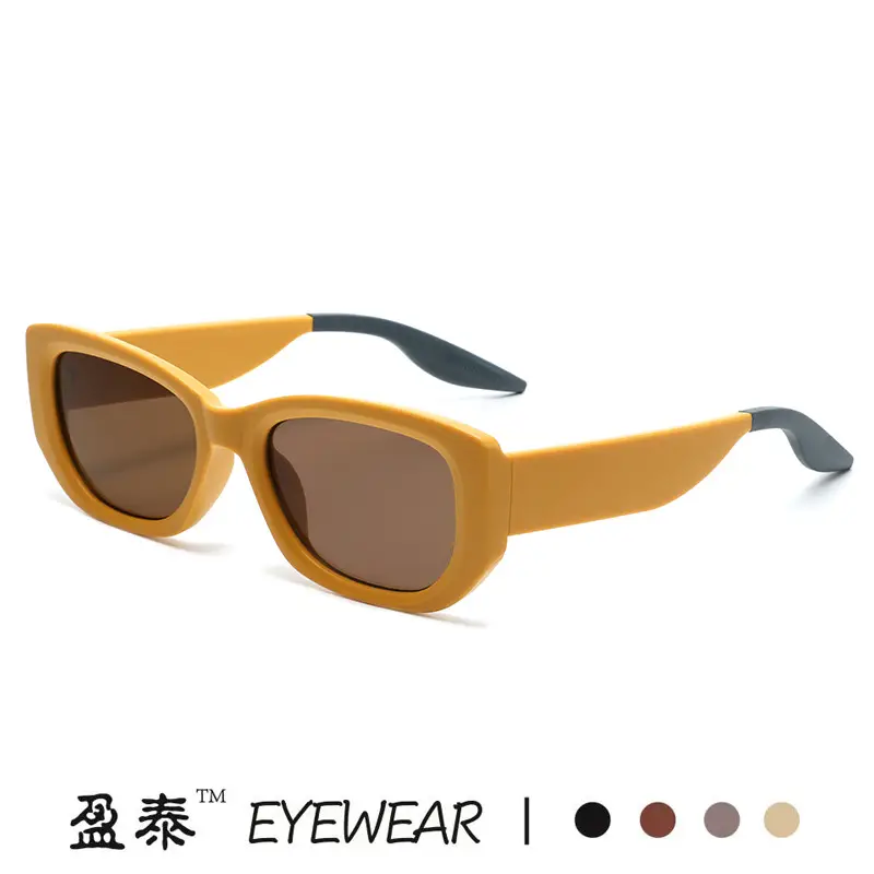 Women Anti-UV Sunglasses Blue Brown Spliced Frame - Image 8