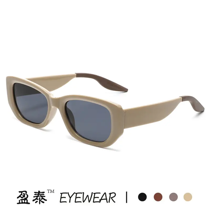 Women Anti-UV Sunglasses Blue Brown Spliced Frame - Image 9
