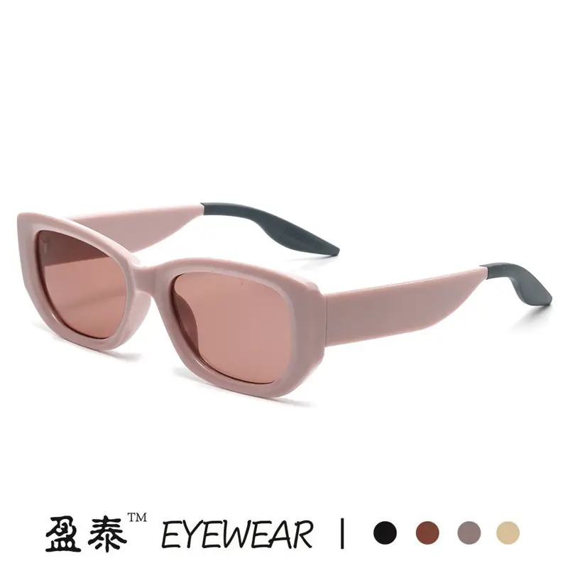 Women Anti-UV Sunglasses Blue Brown Spliced Frame - Image 10