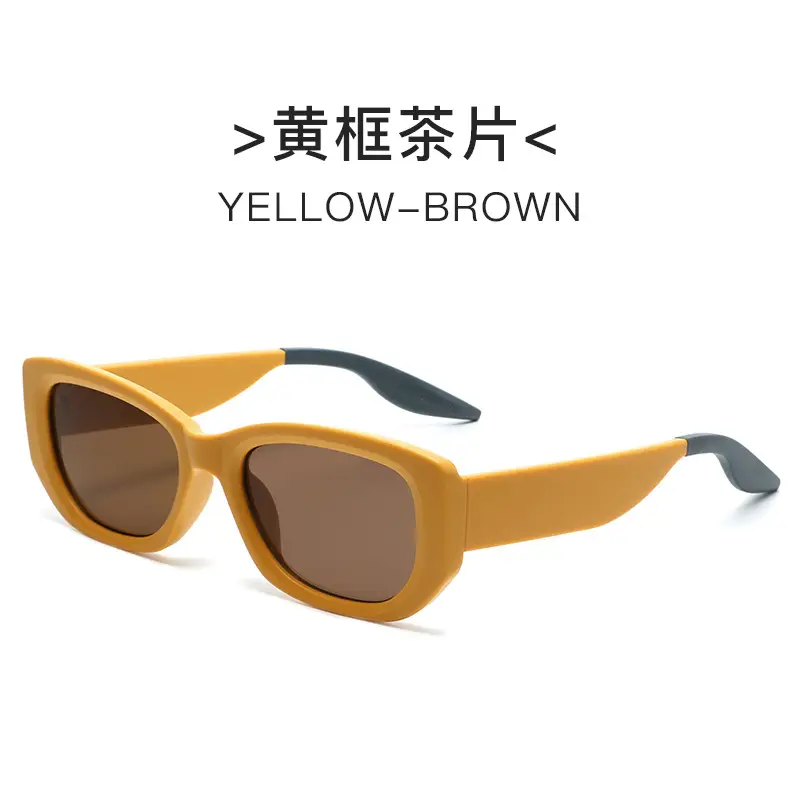 Women Anti-UV Sunglasses Blue Brown Spliced Frame - Image 5
