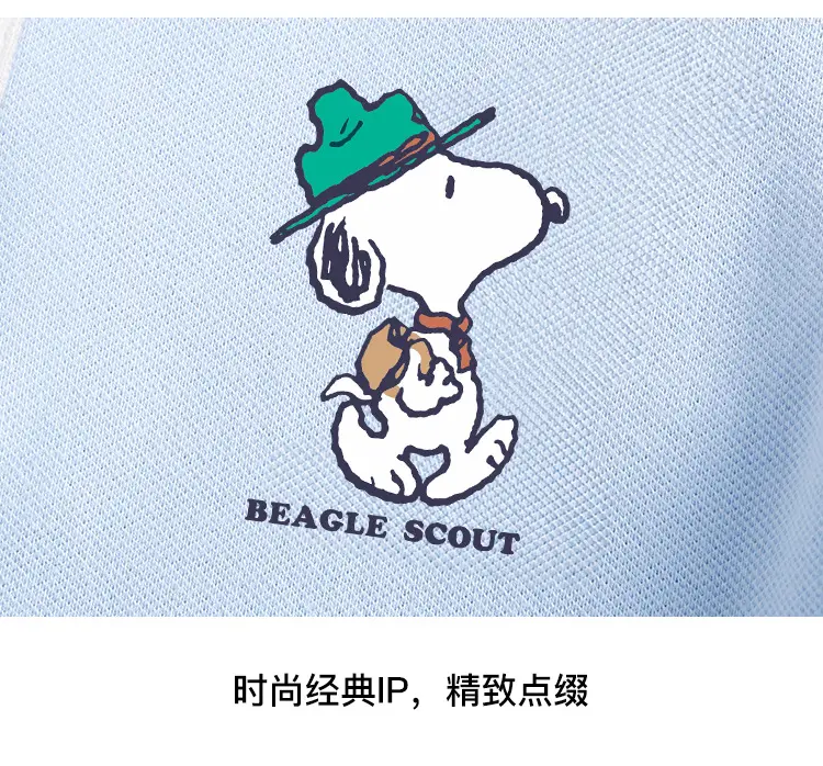 Snoopy Boys Cotton Polo Shirt Blue Shorts Summer Wear — feature 14