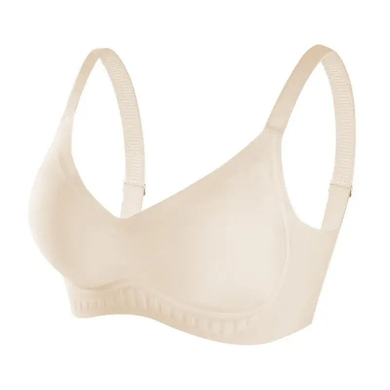 Women's Rimless Adjustable Push-Up Bra Orange White - Image 4