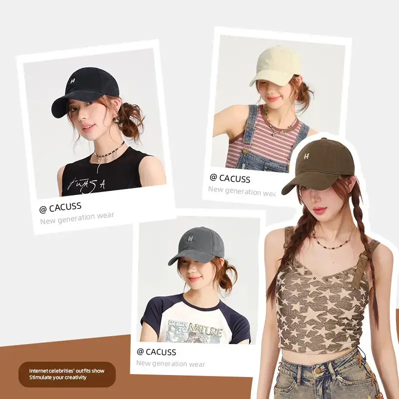 Women's Pure Cotton Baseball Cap Beige Spring Summer - Image 6