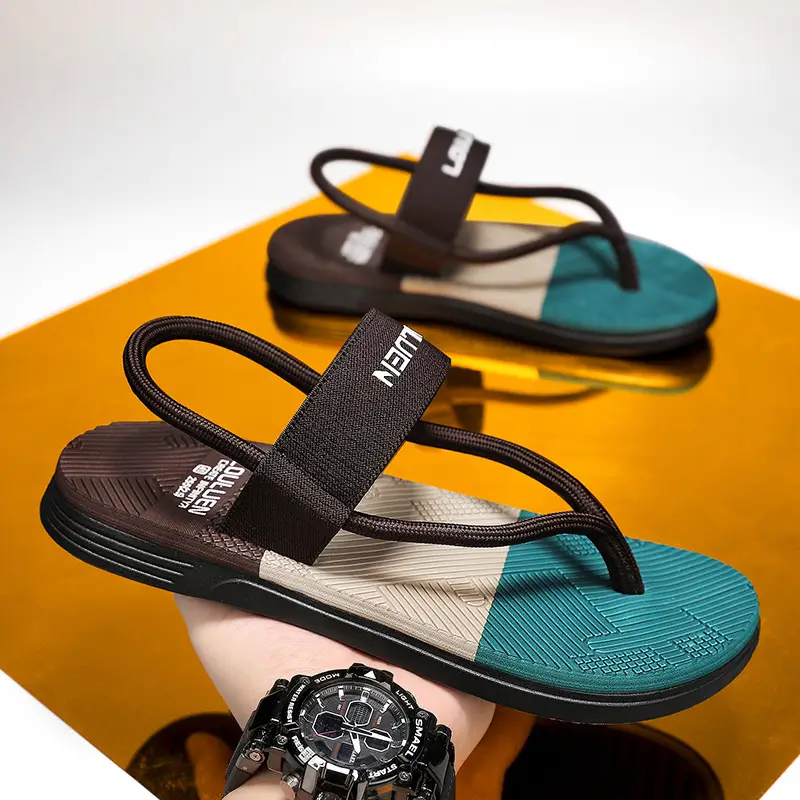 Sandals Men's 2024 Summer New Casual Seaside Outdoor Sports Driving Two-Wear Men's Clip Flip Flops Trend - Image 5