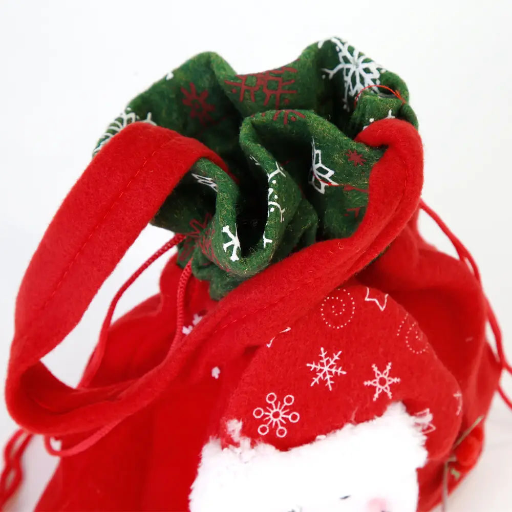 Red Christmas Eve Apple Bag with Snowman Design — feature 8