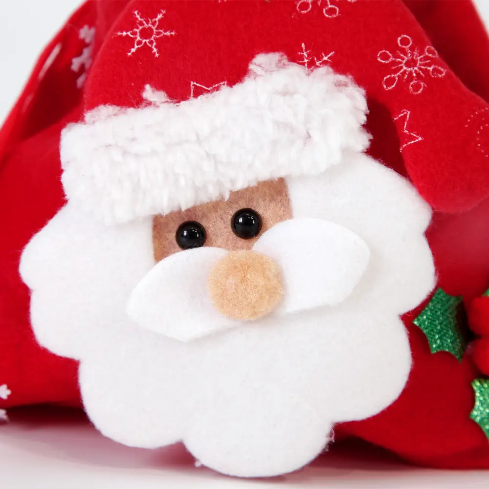 Red Christmas Eve Apple Bag with Snowman Design — feature 9