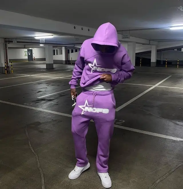 Blue Star Logo Hoodie Tracksuit Set for Men Women Wholesale — feature 11