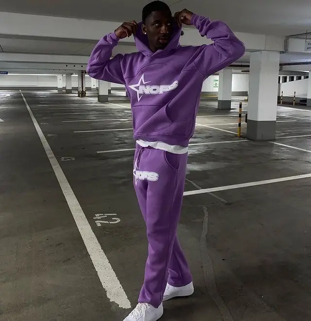 Blue Star Logo Hoodie Tracksuit Set for Men Women Wholesale — feature 12