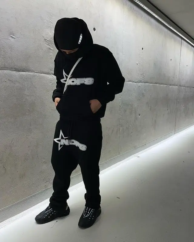 Blue Star Logo Hoodie Tracksuit Set for Men Women Wholesale — feature 13