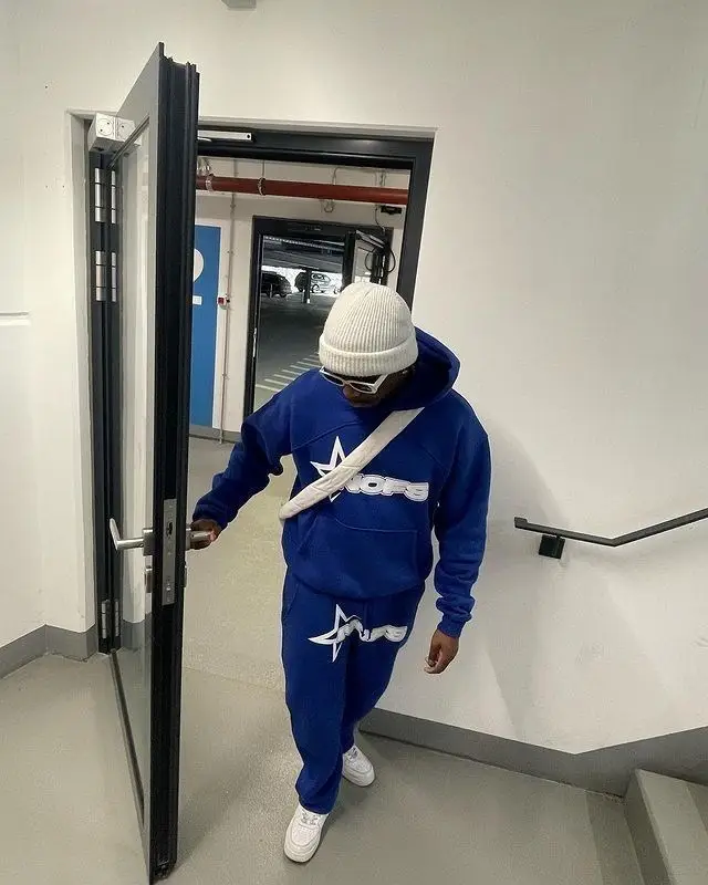 Blue Star Logo Hoodie Tracksuit Set for Men Women Wholesale — feature 6
