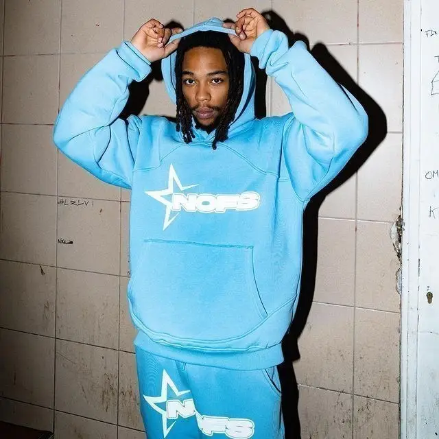 Blue Star Logo Hoodie Tracksuit Set for Men Women Wholesale — feature 9