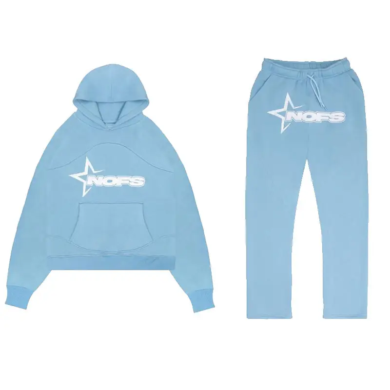 Blue Star Logo Hoodie Tracksuit Set for Men Women Wholesale - Image 28