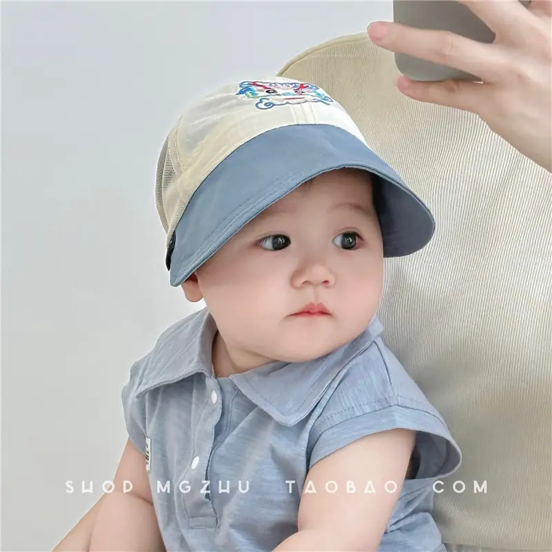 Baby Cap Yellow White Large Brim Baseball - Image 11