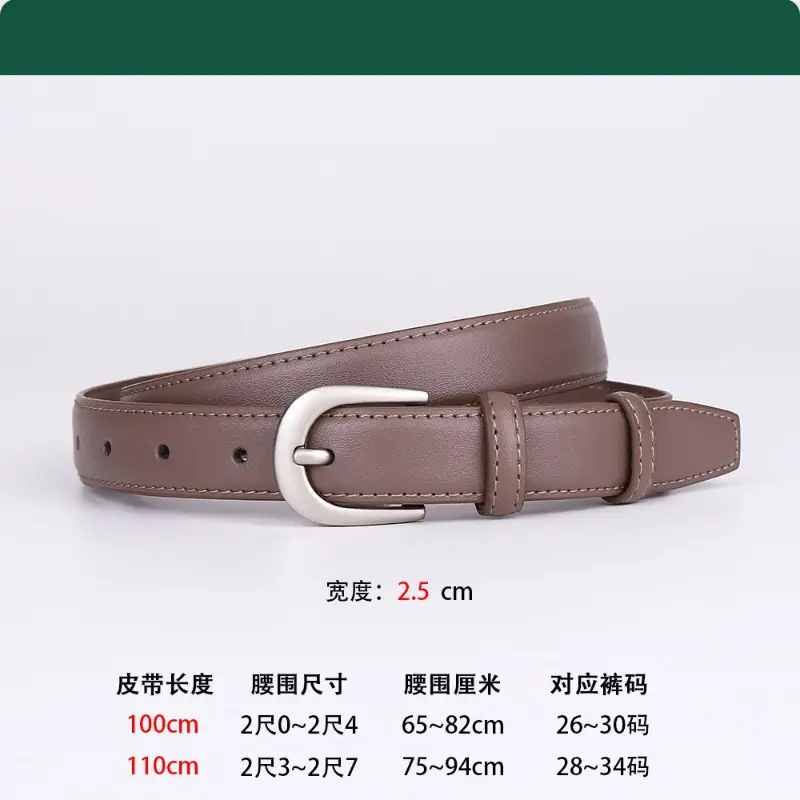 2024 Women's Cowhide Belt with Pin Buckle - Image 3