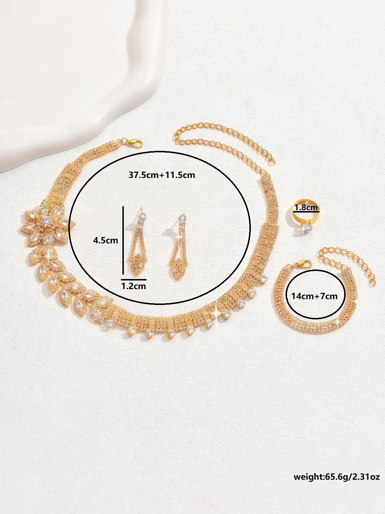 Gold Plated Zircon Necklace Set for Women — feature 3