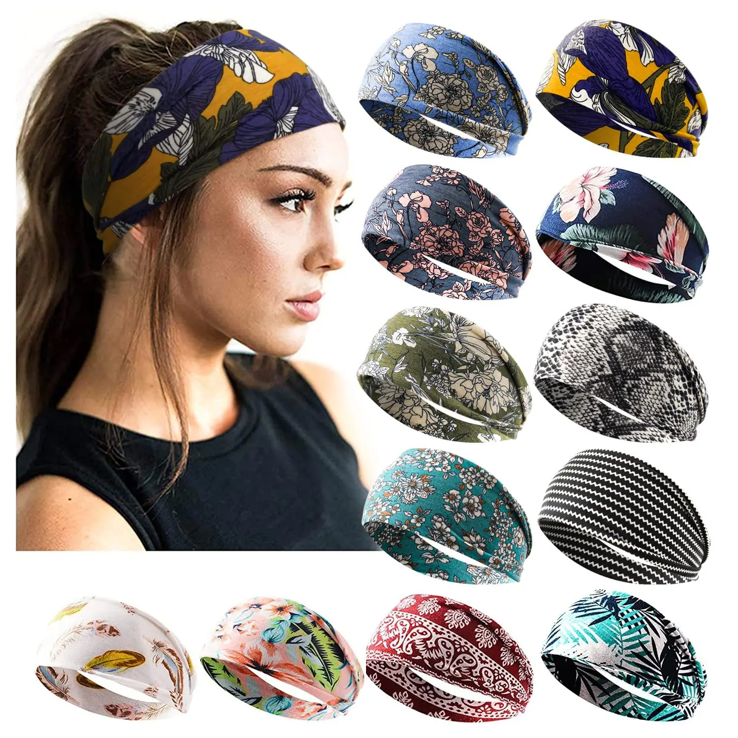 European & American Women's Printed Snake Headband — feature 3