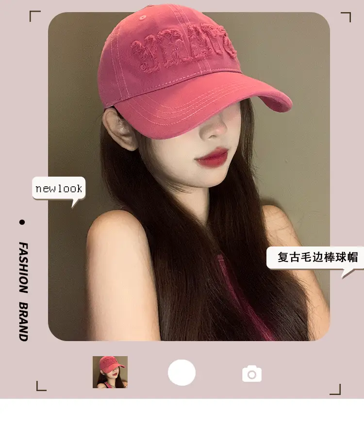 Black Japanese Style Lettered Baseball Cap Women Spring Autumn — feature 1