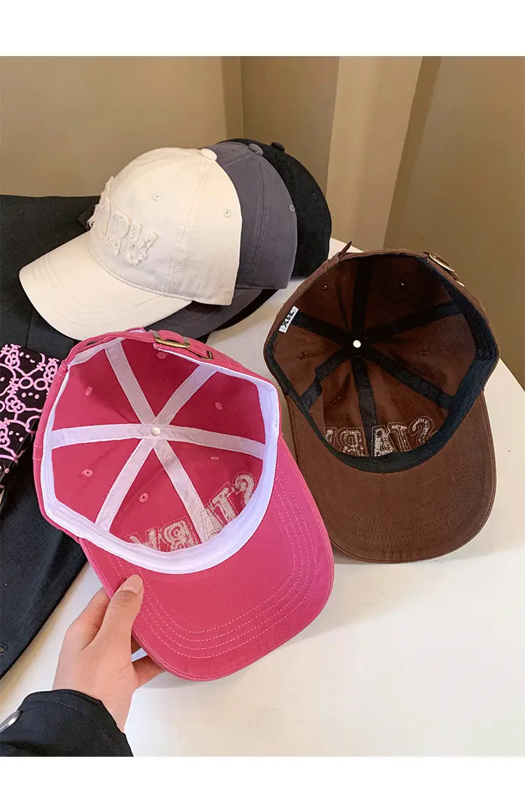 Black Japanese Style Lettered Baseball Cap Women Spring Autumn — feature 10