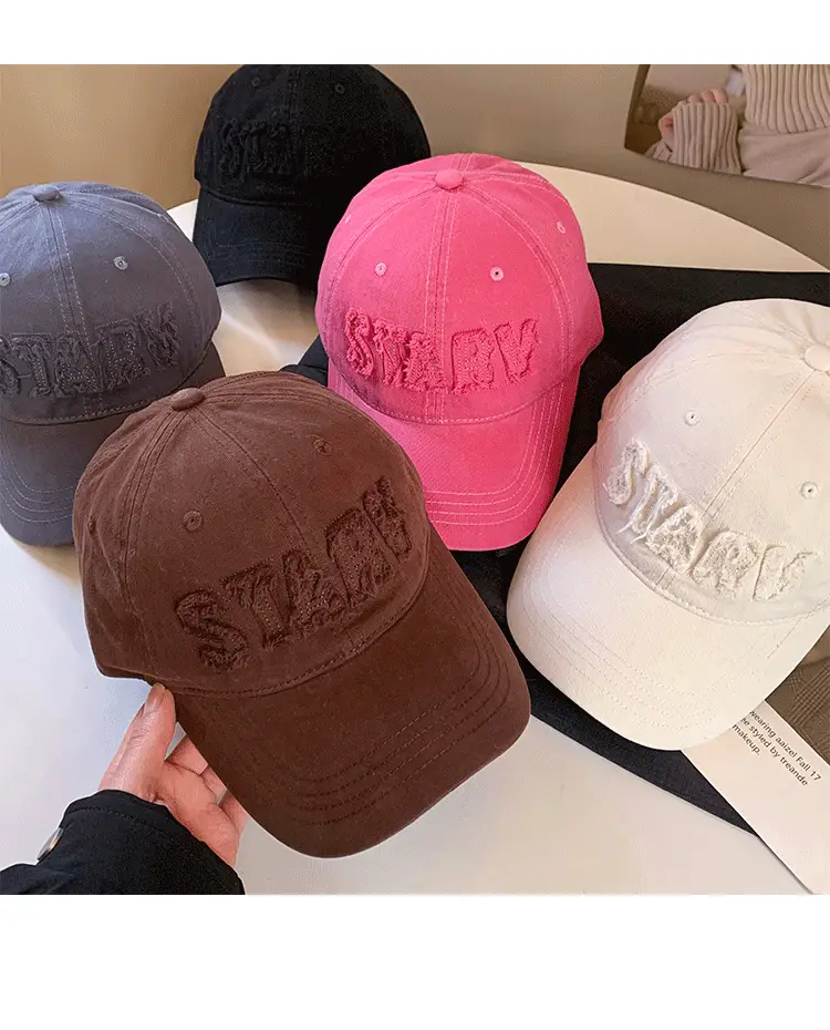 Black Japanese Style Lettered Baseball Cap Women Spring Autumn — feature 11