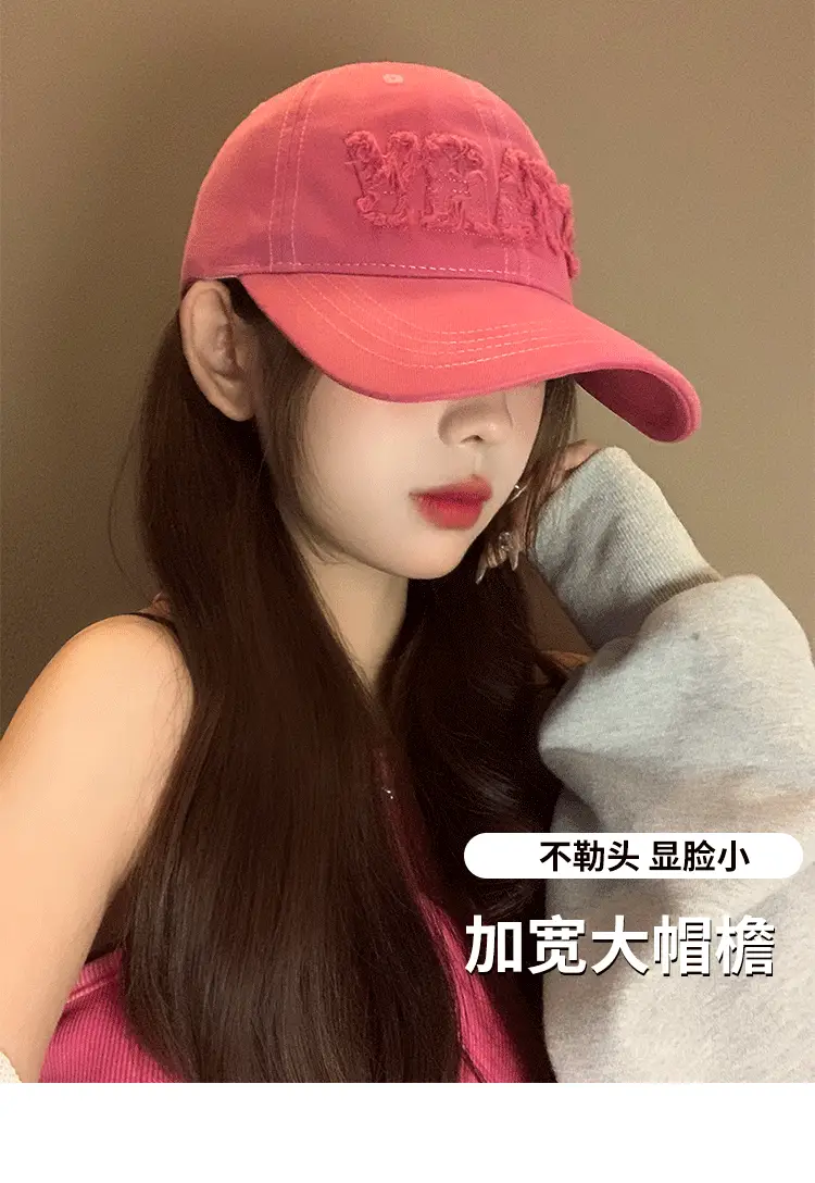 Black Japanese Style Lettered Baseball Cap Women Spring Autumn — feature 6