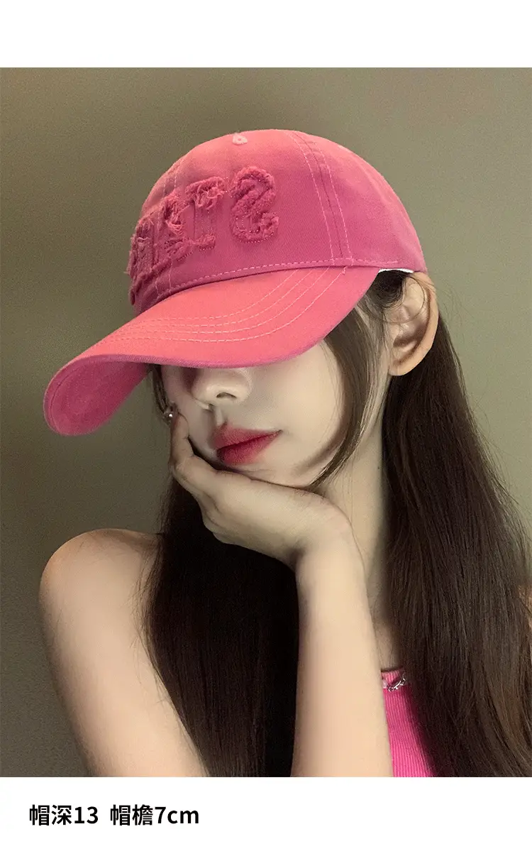 Black Japanese Style Lettered Baseball Cap Women Spring Autumn — feature 8
