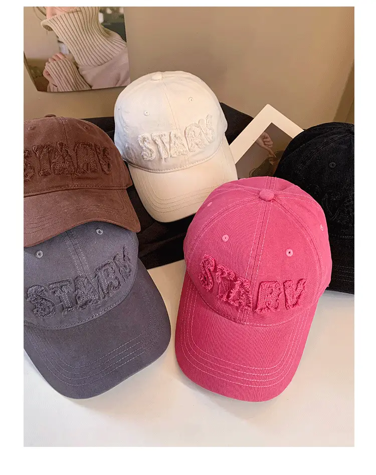 Black Japanese Style Lettered Baseball Cap Women Spring Autumn — feature 9