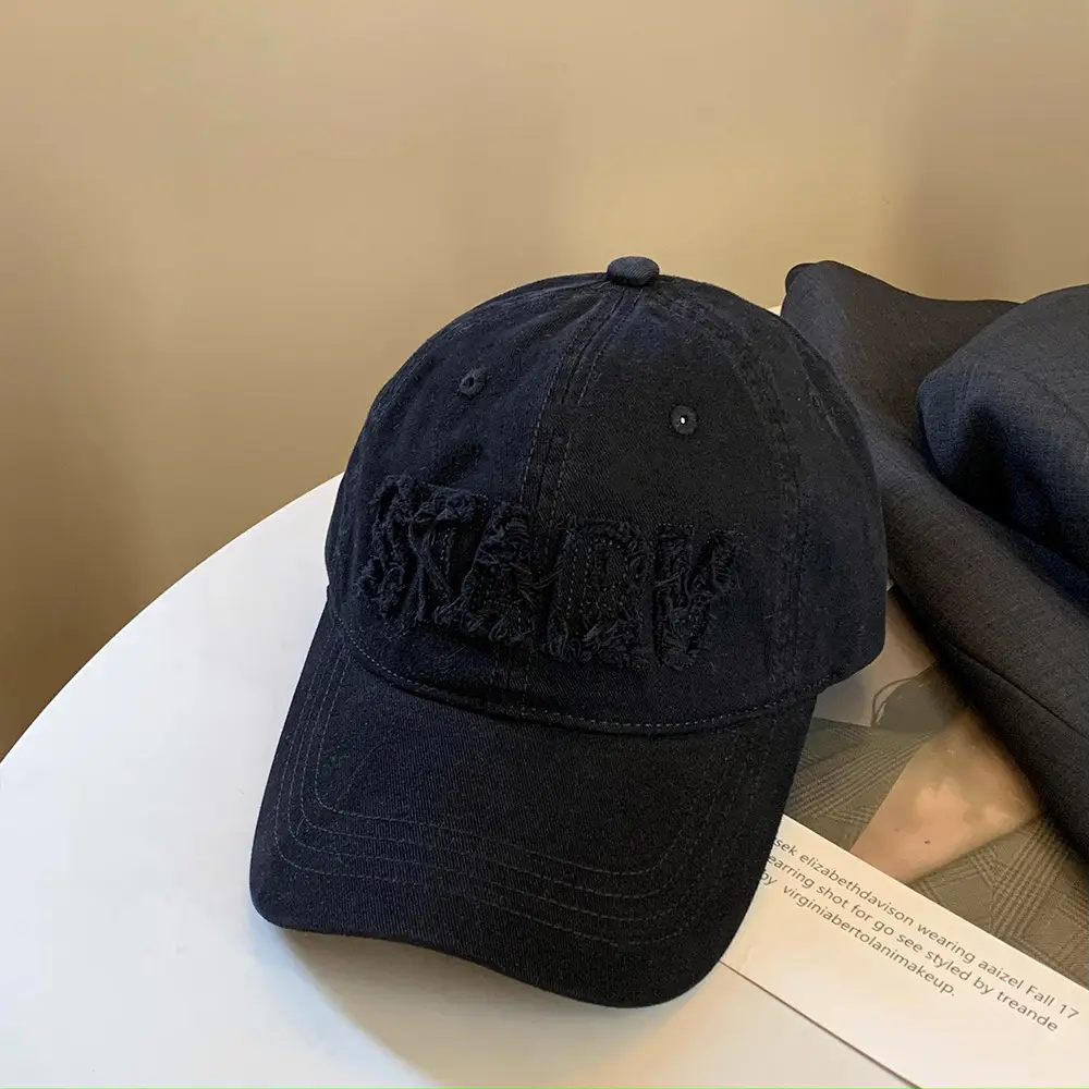 Black Japanese Style Lettered Baseball Cap Women Spring Autumn - Image 2