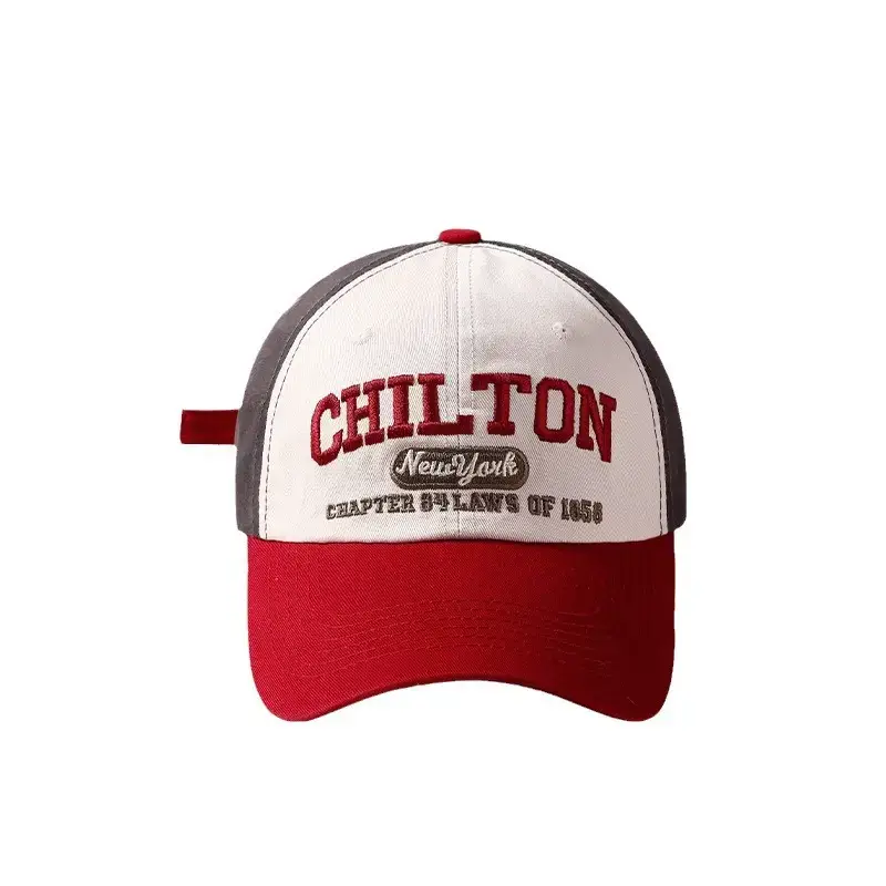 Chilton Lettered Baseball Cap Women Red White Wide Brim
