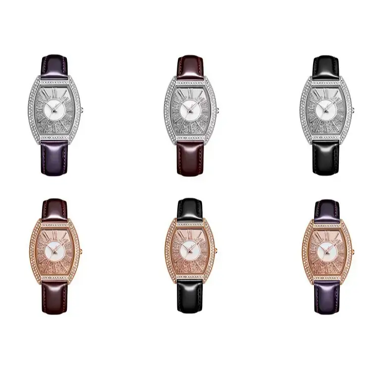Oval Women's Watch with Diamond Encrusted Rose Gold Band - Image 13
