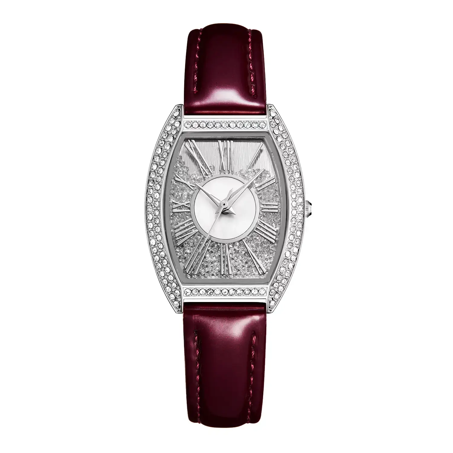 Oval Women's Watch with Diamond Encrusted Rose Gold Band - Image 5