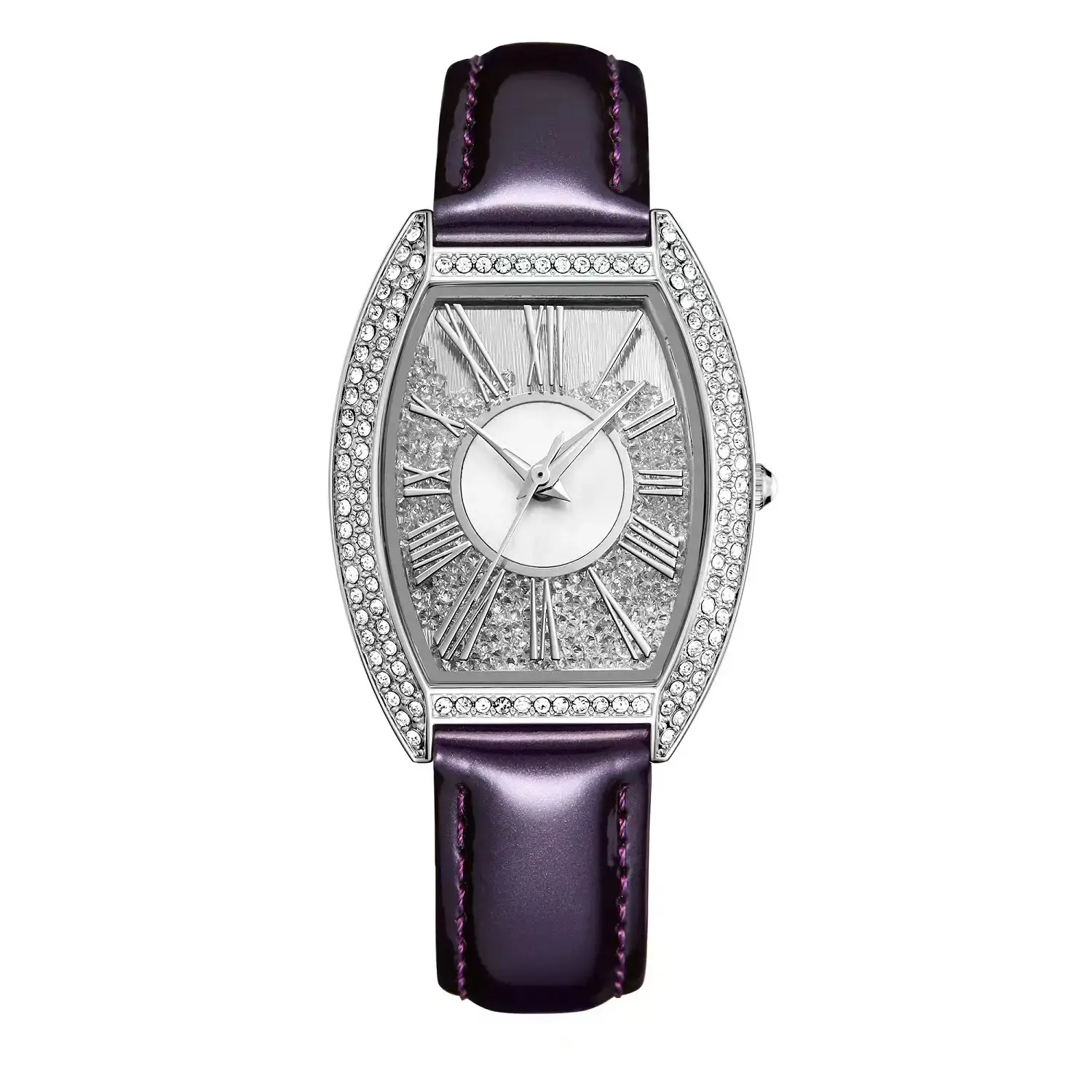 Oval Women's Watch with Diamond Encrusted Rose Gold Band - Image 7