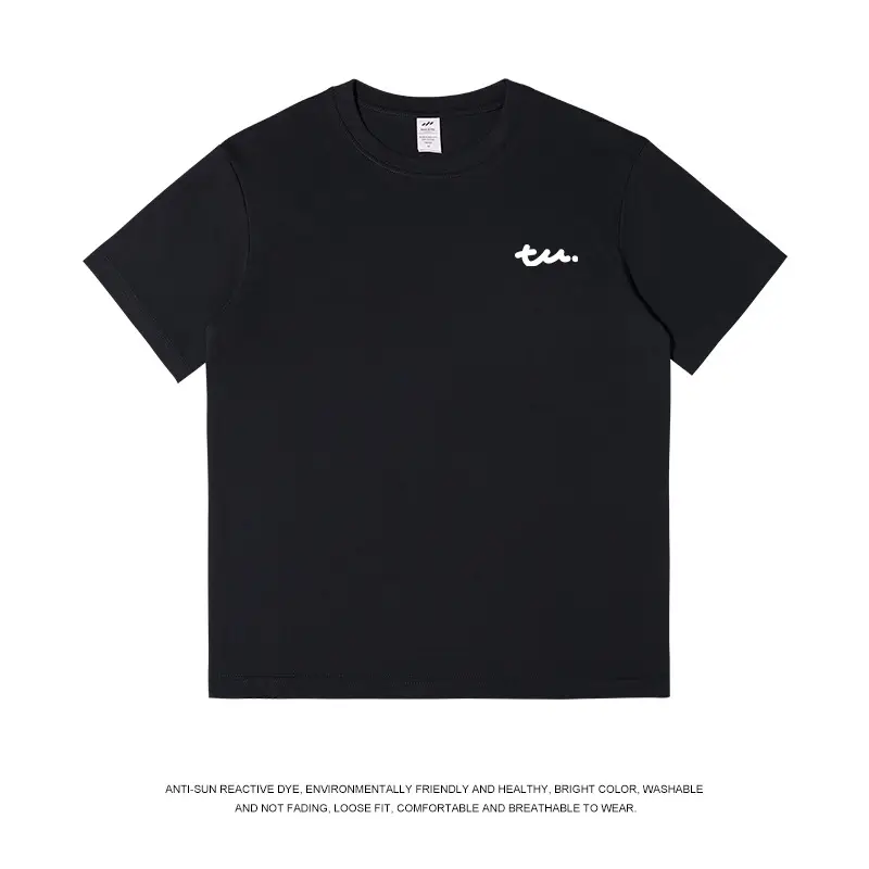 Men Black Lettered Cotton T-Shirt Short Sleeve - Image 13