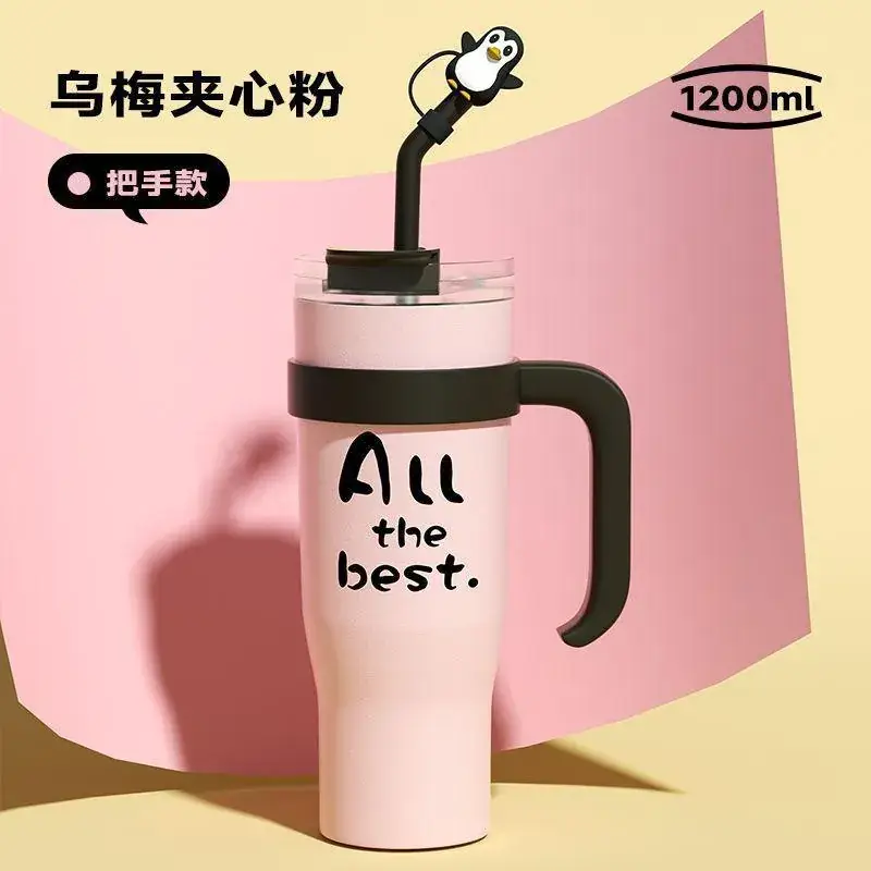 Green Cartoon Ice Thermos 1200ml Straw Cup — feature 4
