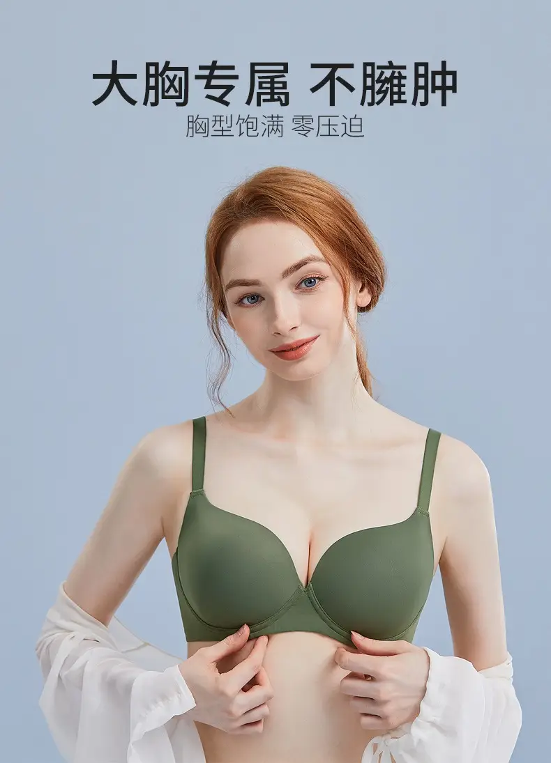 Large Bust Minimizing Seamless Bra for Women, Summer Thin Style, Anti-Sagging, Underwire, Plus Size Bra — feature 8