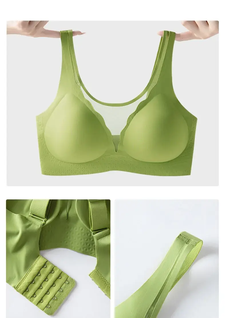 Cross-border chubby girl plus size underwear women 200kg large chest small sagging summer thin comfortable anti-light bra — feature 18