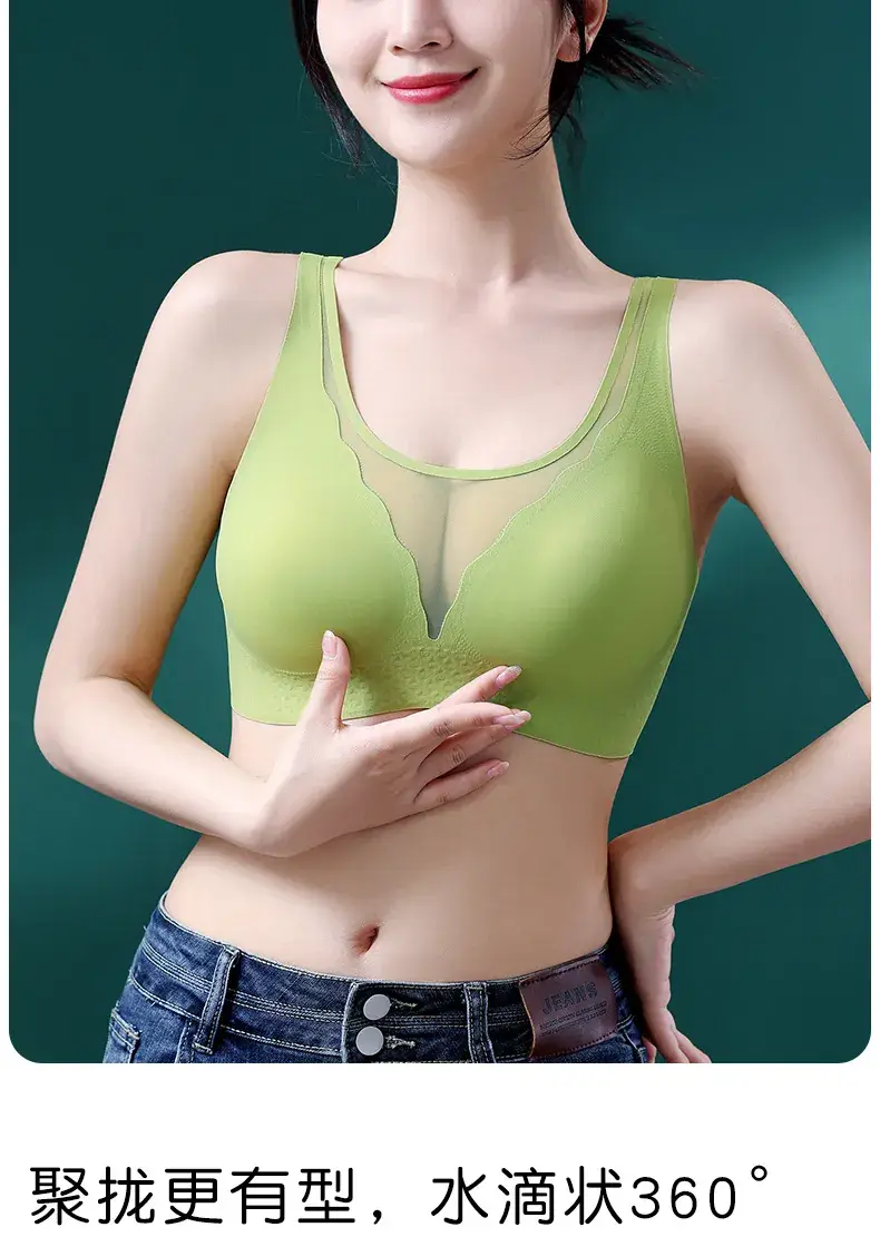 Cross-border chubby girl plus size underwear women 200kg large chest small sagging summer thin comfortable anti-light bra — feature 8