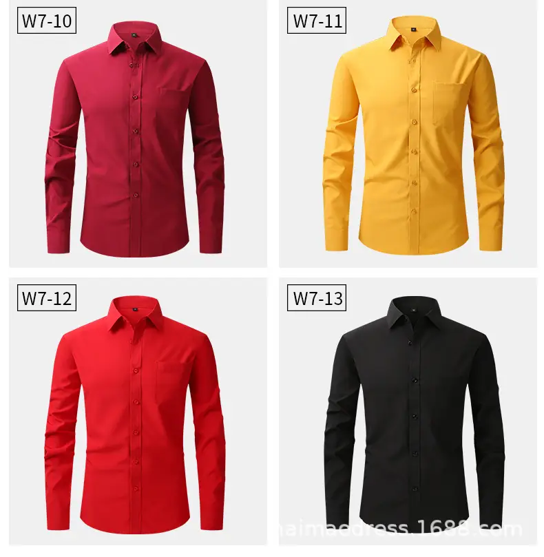 Men's Purple Long Sleeve Button-Down Shirt — feature 13