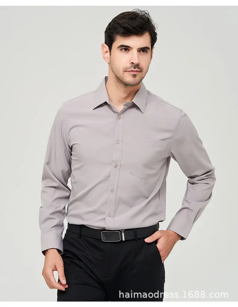 Men's Purple Long Sleeve Button-Down Shirt — feature 19