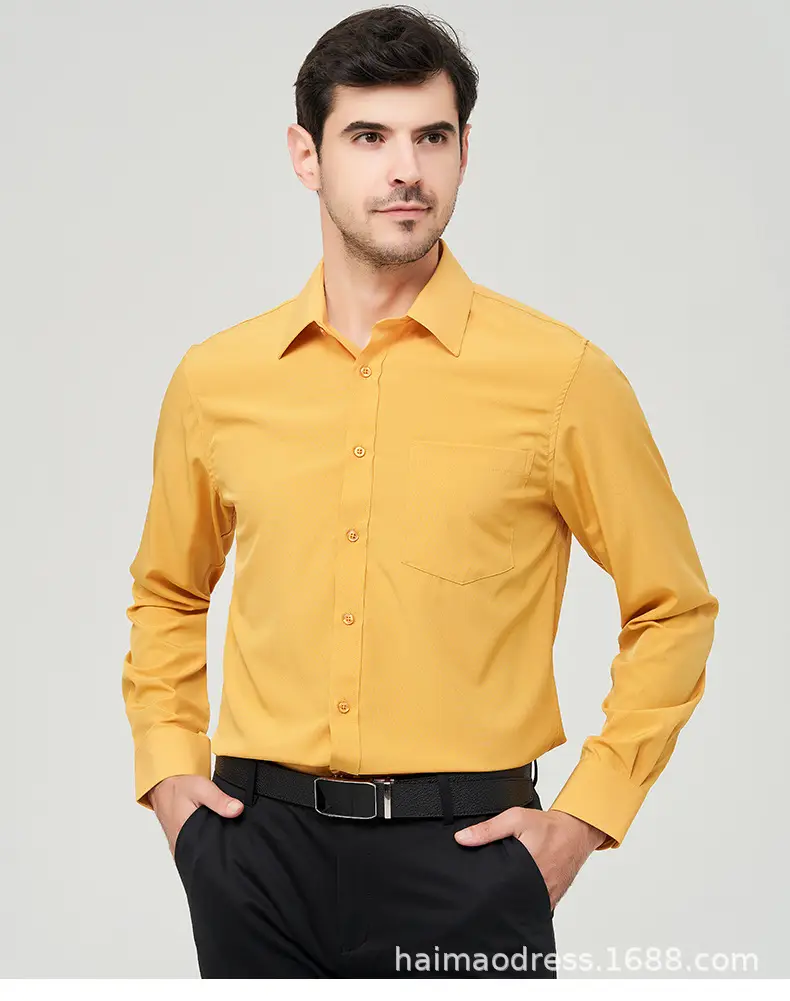 Men's Purple Long Sleeve Button-Down Shirt — feature 21