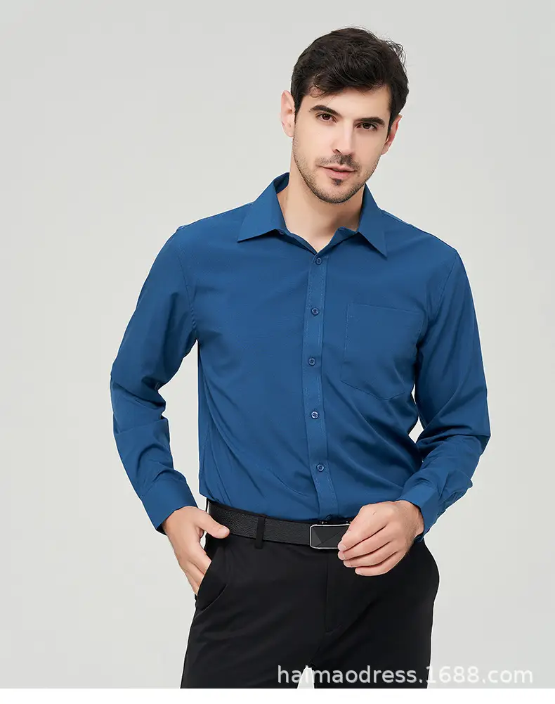 Men's Purple Long Sleeve Button-Down Shirt — feature 24