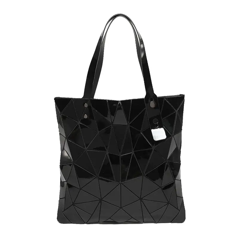 Black Geometric Rhomboid Tote Bag for Women - Image 10