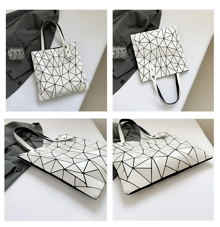 Black Geometric Rhomboid Tote Bag for Women — feature 10